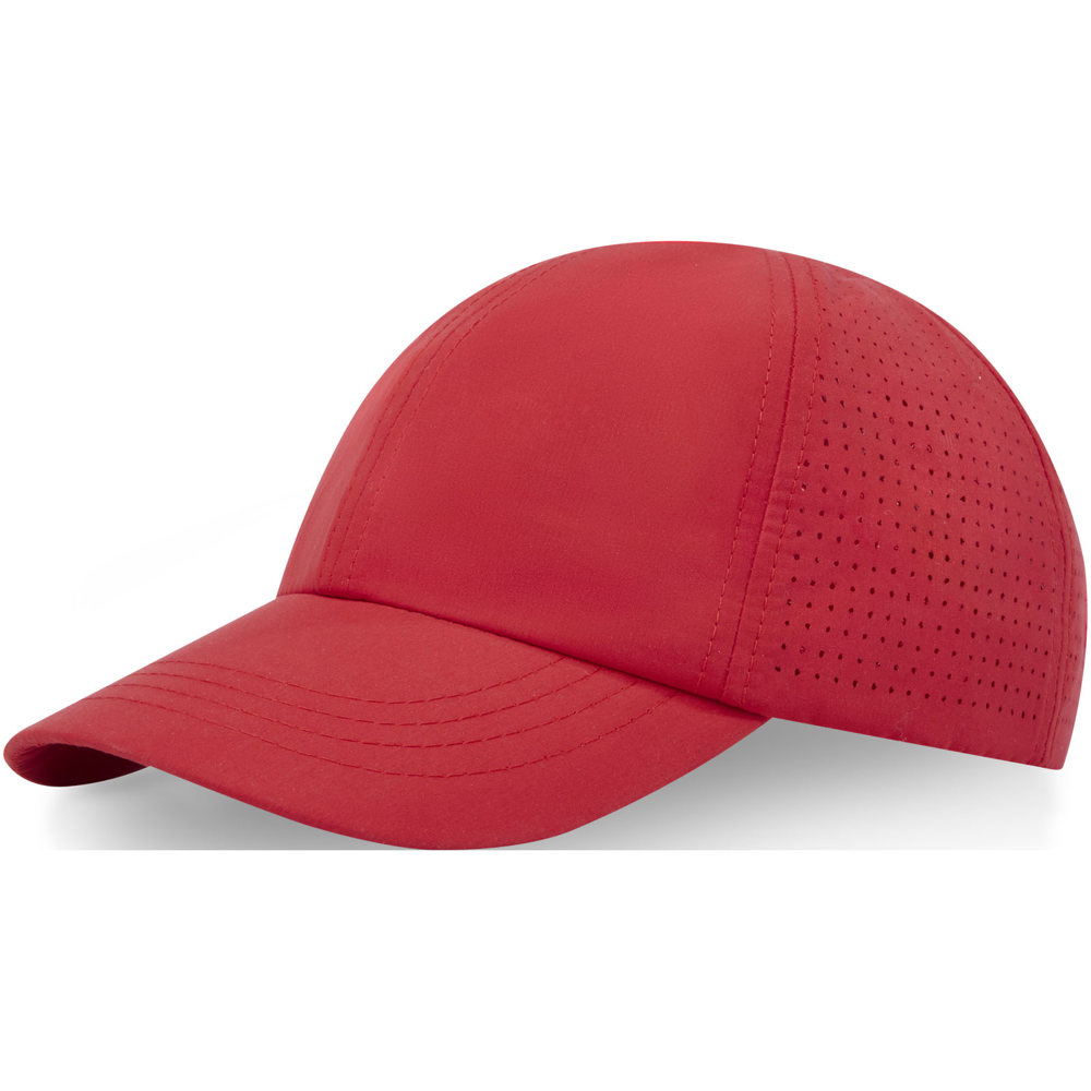Cappellino cool-fit a 6 pannelli in materiale riciclato certificato GRS Mica - Rosso
