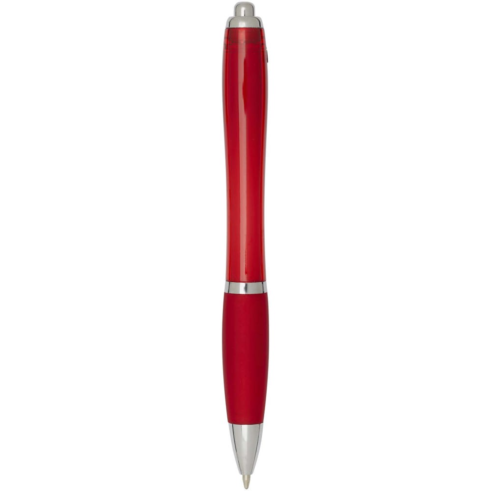  Penna a sfera in plastica riciclata certificata RCS con fusto e impugnatura colorati (inchiostro blu) Nash