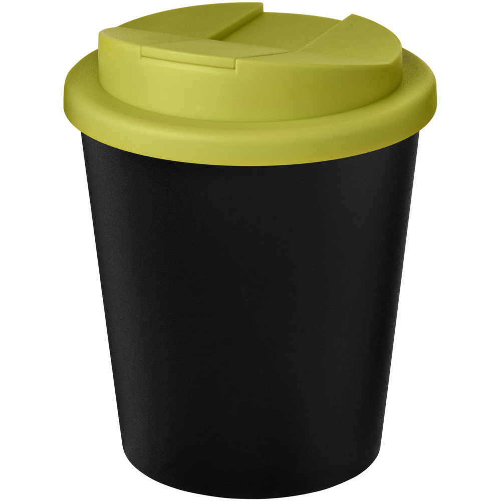Bicchiere Americano® Espresso Eco da 250 ml in materiale riciclato con coperchio a prova di perdita - Nero, Lime