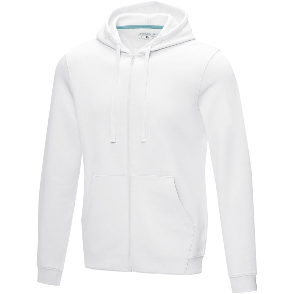 Felpa Ruby da uomo con cappuccio e full zip in tessuto organico riciclato - Bianco