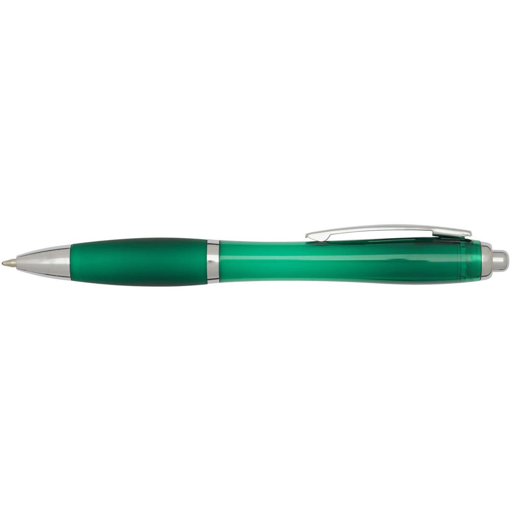  Penna a sfera in plastica riciclata certificata RCS con fusto e impugnatura colorati (inchiostro blu) Nash