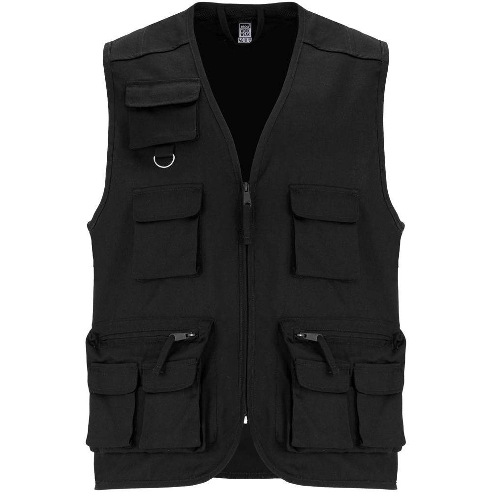 Gilet da lavoro con più tasche e scollo a V da 200 g/m² Venera - Nero