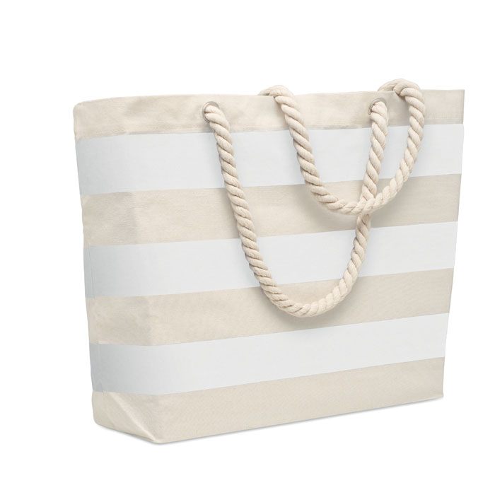 HEAVEN STRIPE - Borsa mare in cotone 220 gr/m² - Bianco