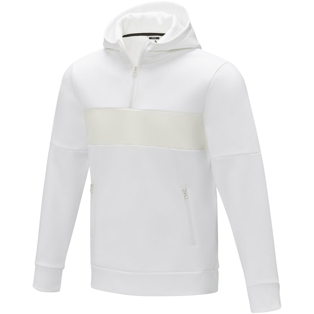 Felpa anorak con cappuccio da uomo a mezza zip Sayan - Bianco