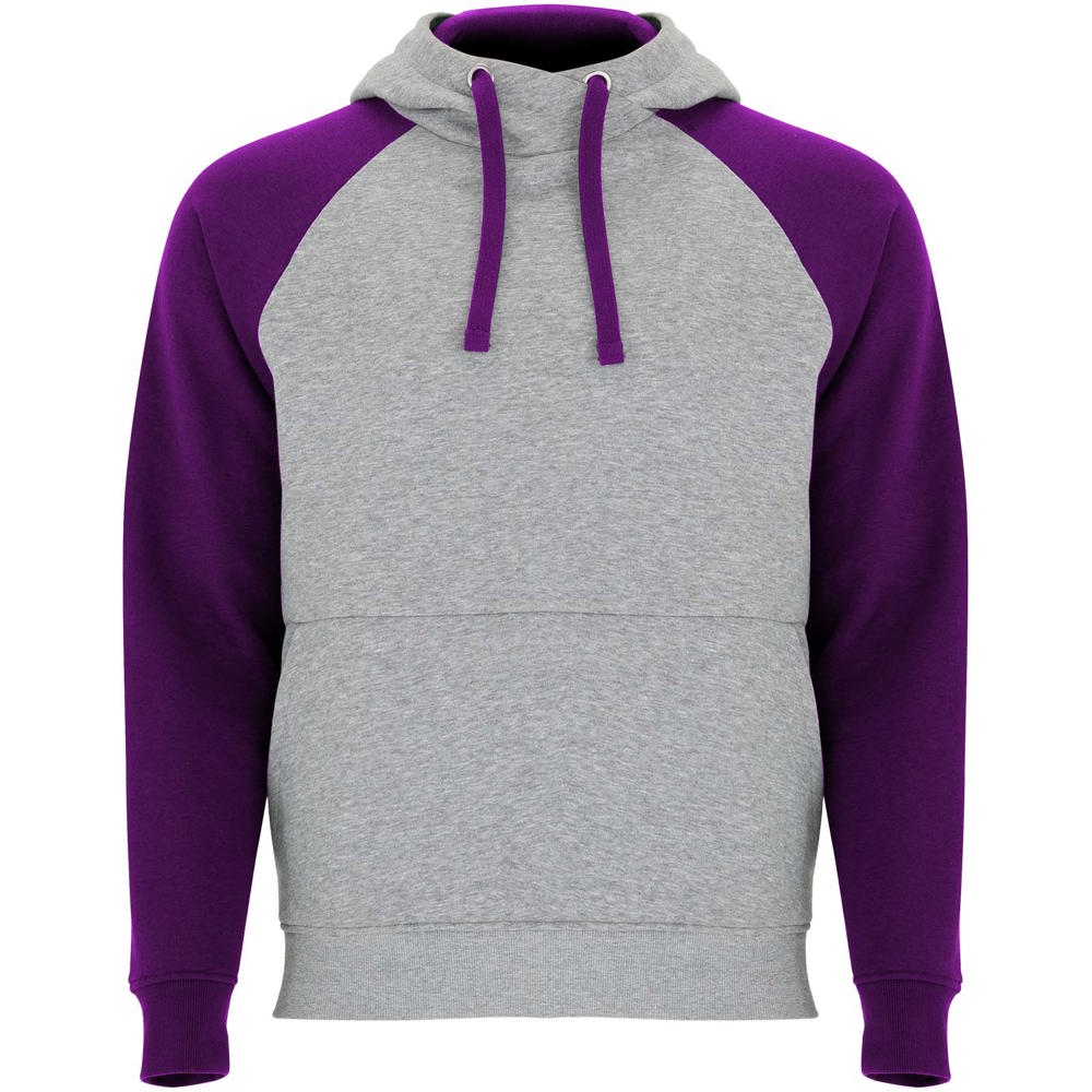 Felpa con cappuccio unisex bicolore Badet - Grigio melange, Viola