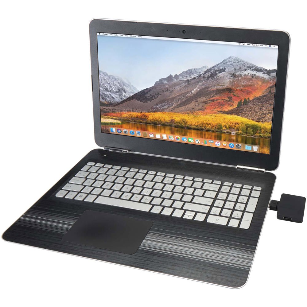 Hub USB a 4 porte con uscita USB-A e Tipo-C e doppio ingresso in plastica riciclata Gaia