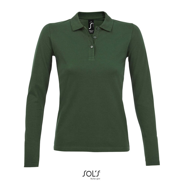 PERFECT LSL WOMEN - PERFECT POLO LSL DONNA 180 - Verde Bottiglia