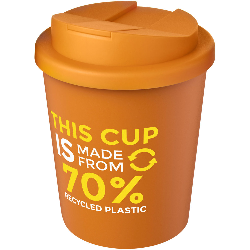 Bicchiere Americano® Espresso Eco da 250 ml in materiale riciclato con coperchio a prova di perdita
