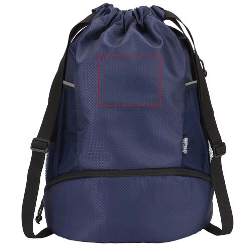 Borsa sportiva con cordoncino in materiale riciclato certificato GRS e scomparto inferiore da 18 litri Nomad