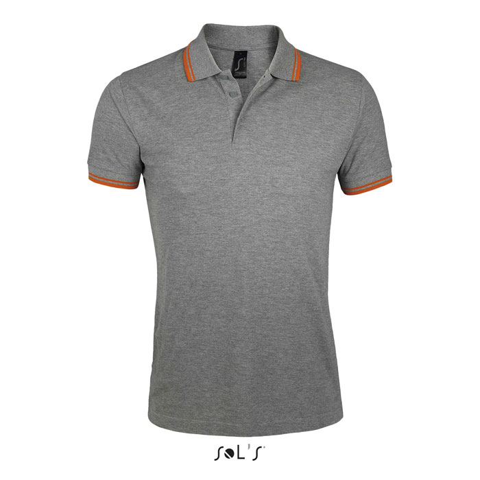 PASADENA MEN - PASADENA POLO UOMO 200 - Grigio Melange/Arancione