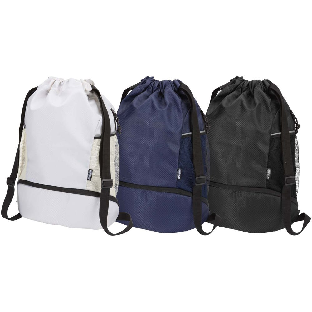 Borsa sportiva con cordoncino in materiale riciclato certificato GRS e scomparto inferiore da 18 litri Nomad
