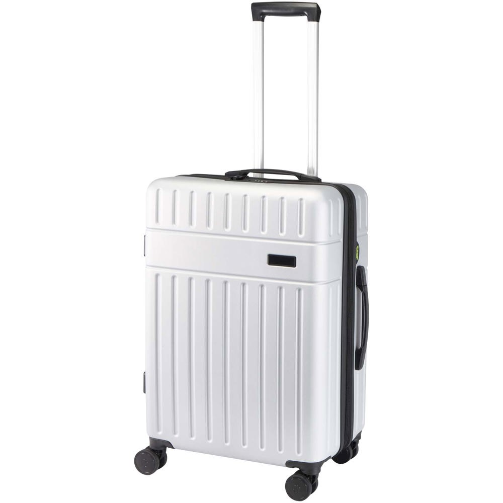 Trolley espandibile per portatile da 24" in materiale riciclato certificato GRS da 40 litri Rover - Argento