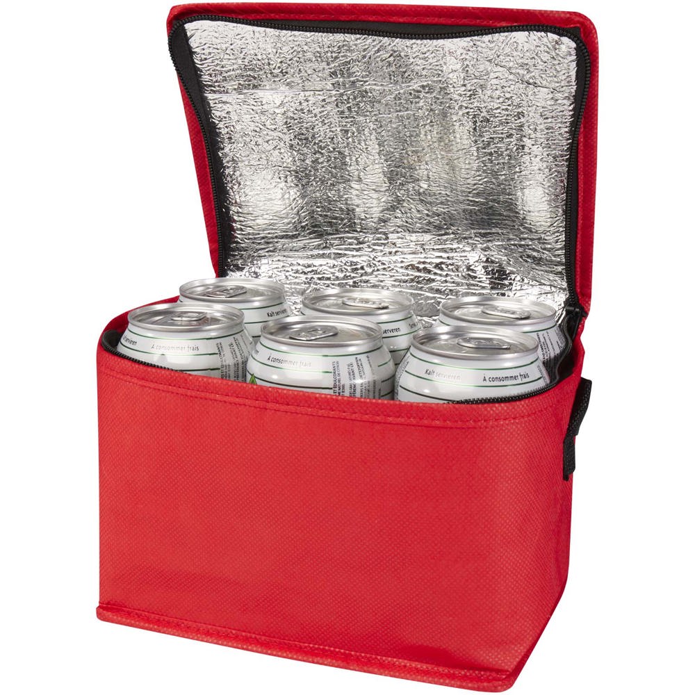 Borsa termica con capacità per 6 lattine in tessuto non tessuto riciclato certificato GRS Spectrum - 4L - Rosso