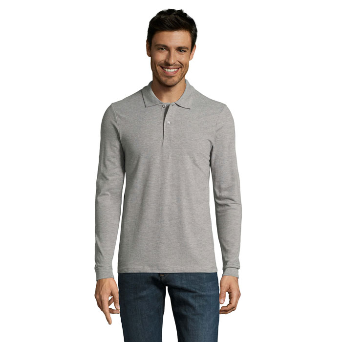 PERFECT LSL MEN - PERFECT POLO LSL UOMO 180 - Grigio Melange 2