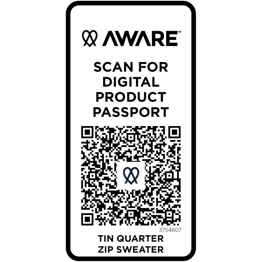 Maglione con cerniera a un quarto in tessuto riciclato unisex Aware™ Tin 