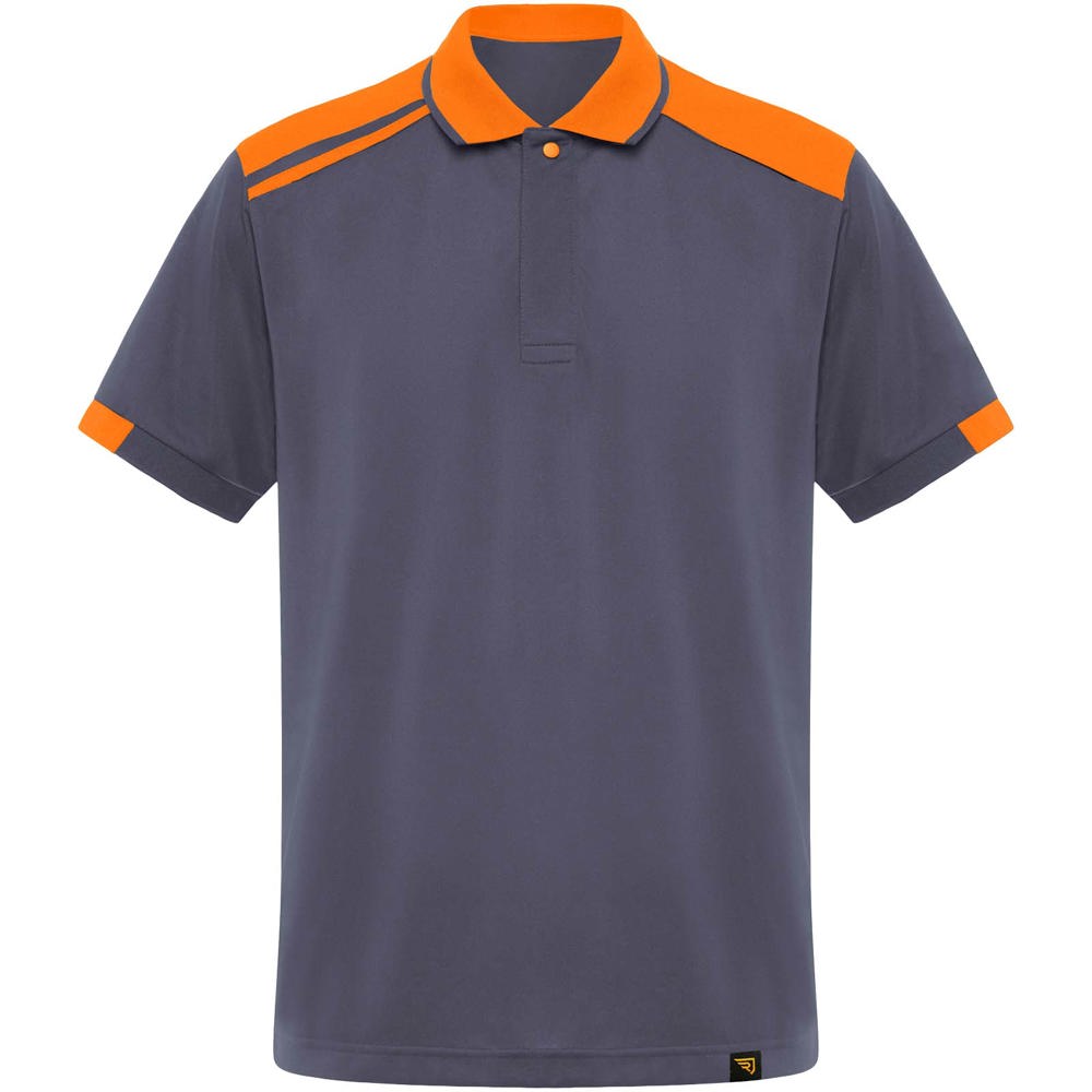 Polo a maniche corte unisex in tessuto antibatterico da 160 g/m2 Samurai - Piombo, Arancione