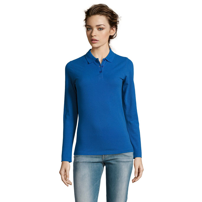 PERFECT LSL WOMEN - PERFECT POLO LSL DONNA 180 - Blu Royal