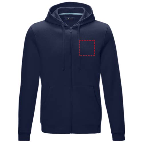Felpa Ruby da uomo con cappuccio e full zip in tessuto organico riciclato