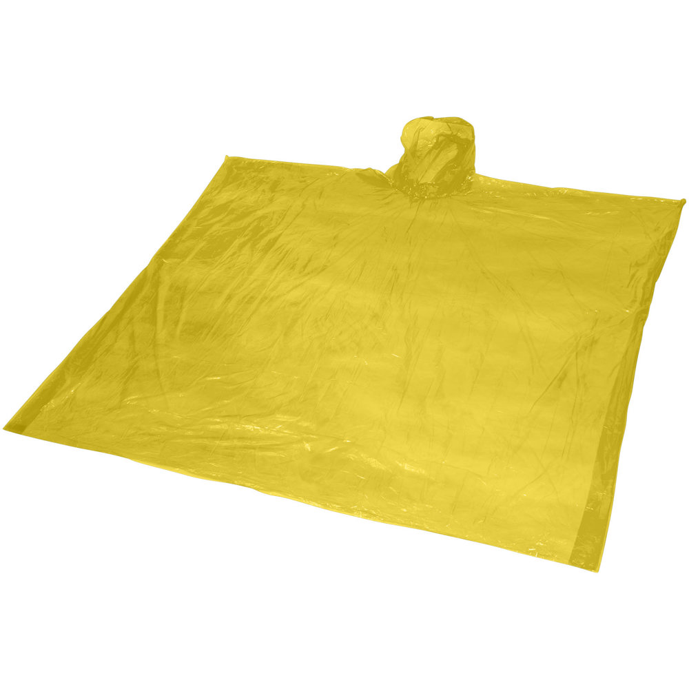 Poncho impermeabile monouso in materiale riciclato certificato GRS con custodia Mayan - Giallo