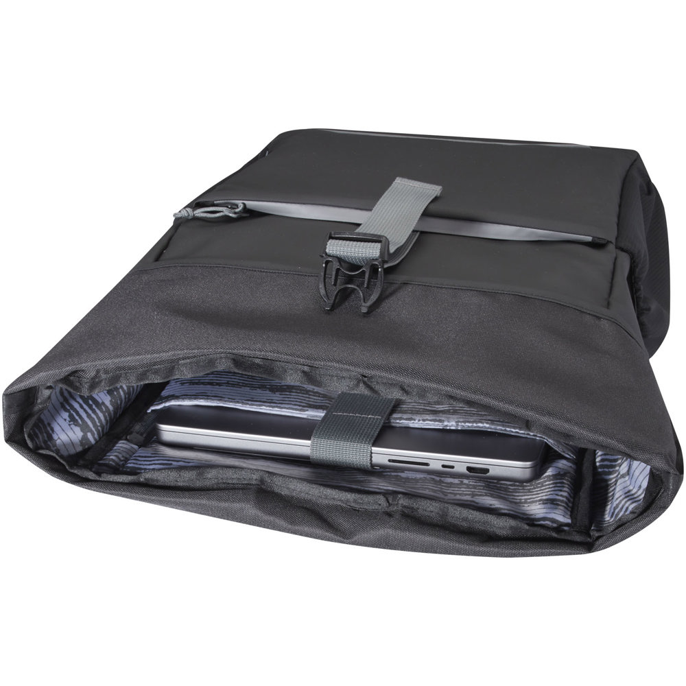 Borsa roll-top per bicicletta impermeabile in materiale riciclato certificato GRS per portatile da 15" Aqua