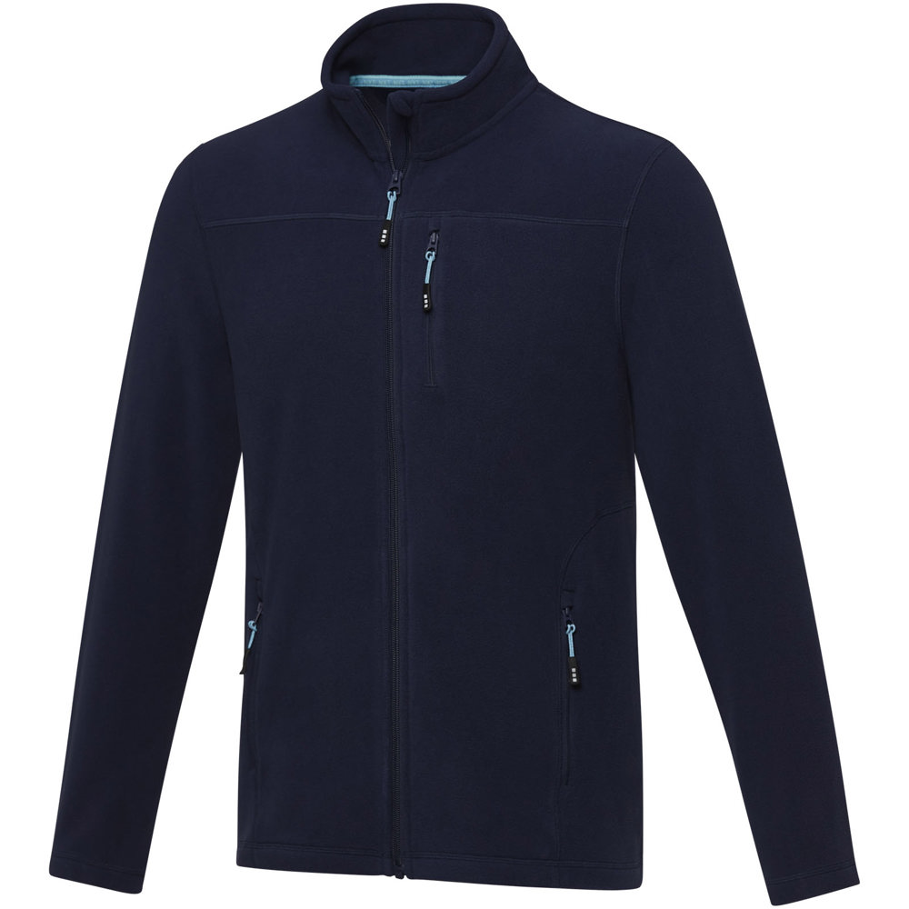 Giacca da uomo in pile con zip integrale in materiale riciclato certificato GRS Amber - Navy