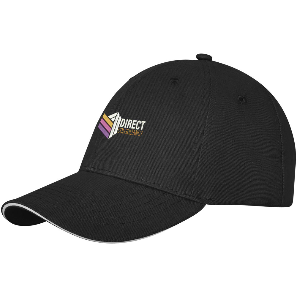 Cappellino a 6 pannelli con visiera a sandwich da 260 g/m² Darton