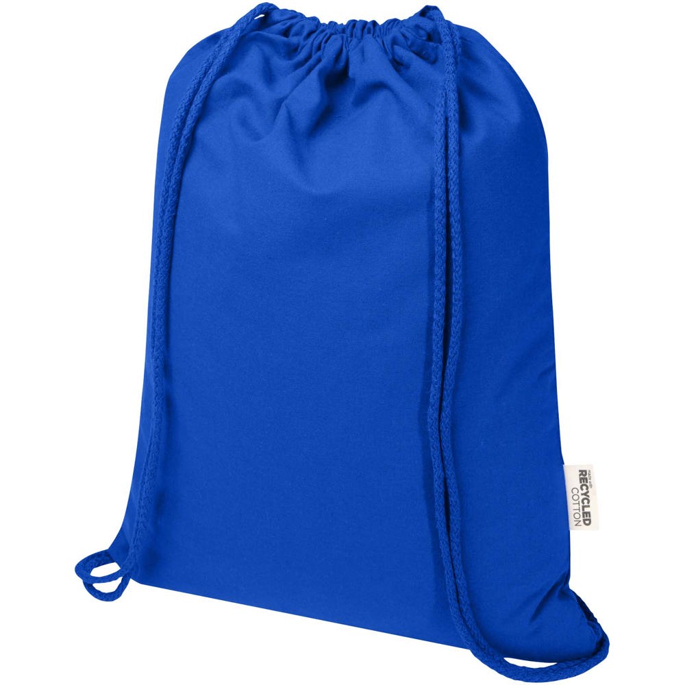 Borsa con cordoncino in materiale riciclato GRS da 140 g/m² Oregon Blend - 5L - Blu Royal
