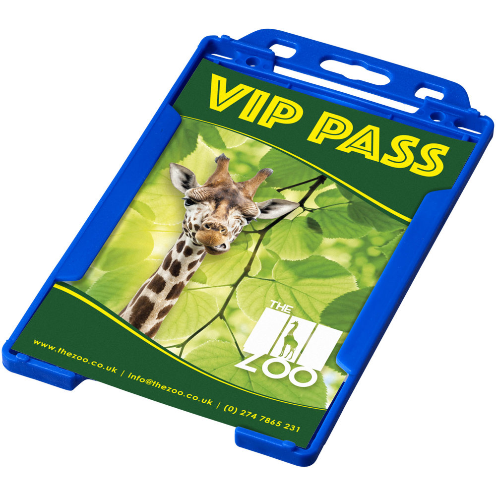Porta badge in plastica riciclata Pierre - Blu