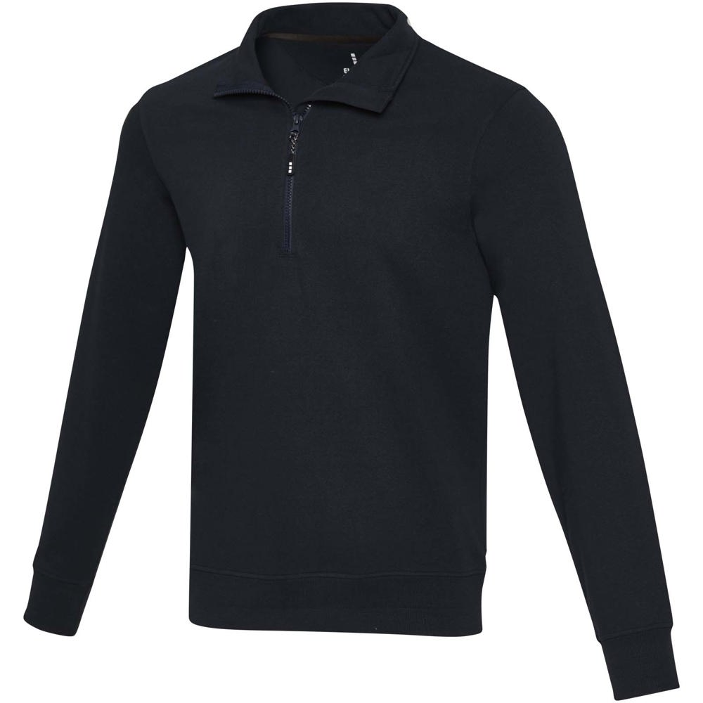 Maglione con cerniera a un quarto in tessuto riciclato unisex Aware™ Tin - Navy