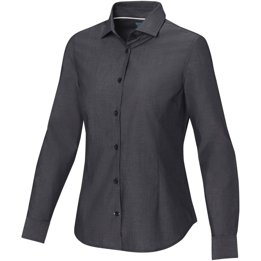 Camicia a maniche lunghe da donna in tessuto biologico Cuprite - Nero