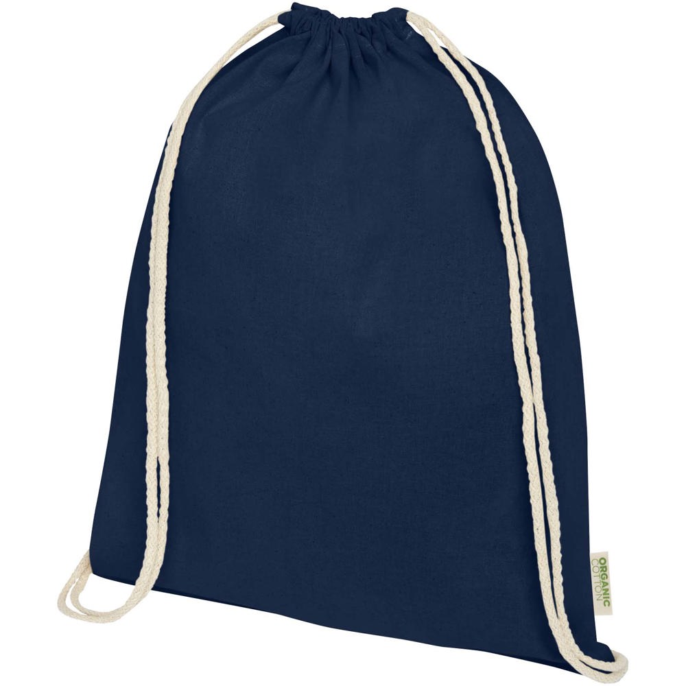 Borsa con cordoncino in tessuto biologico certificato OCS da 140 g/m² Odisha - 5L - Navy
