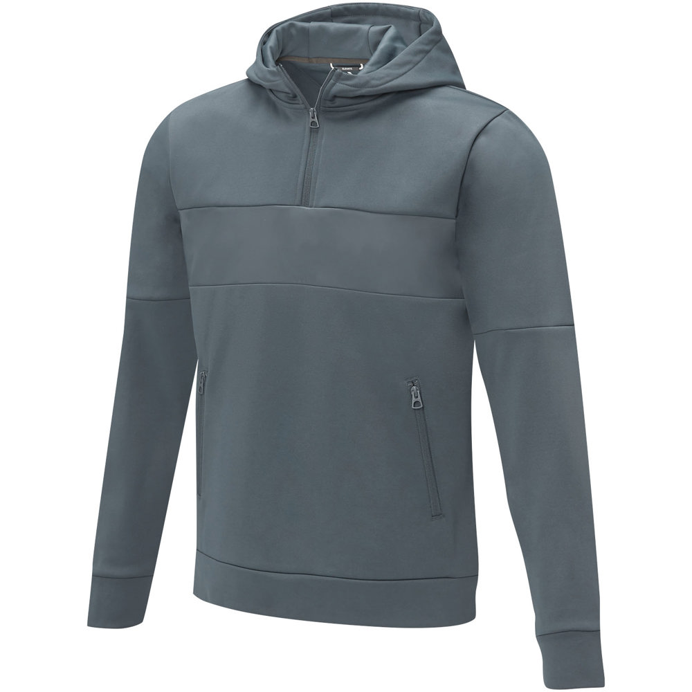 Felpa anorak con cappuccio da uomo a mezza zip Sayan - Grigio acciao