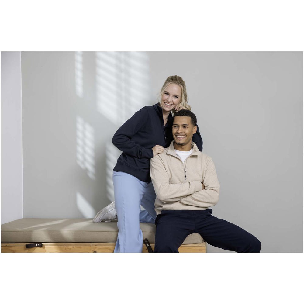 Maglione con cerniera a un quarto in tessuto riciclato unisex Aware™ Tin
