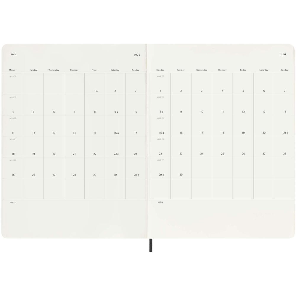Blocco note 12 mesi formato XL con copertina morbida Moleskine