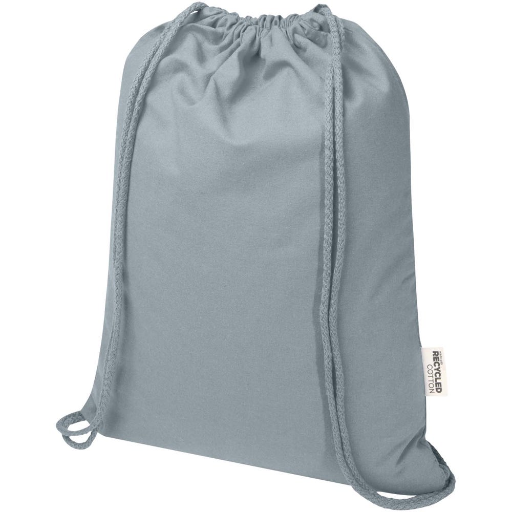 Borsa con cordoncino in materiale riciclato GRS da 140 g/m² Oregon Blend - 5L - Grigio