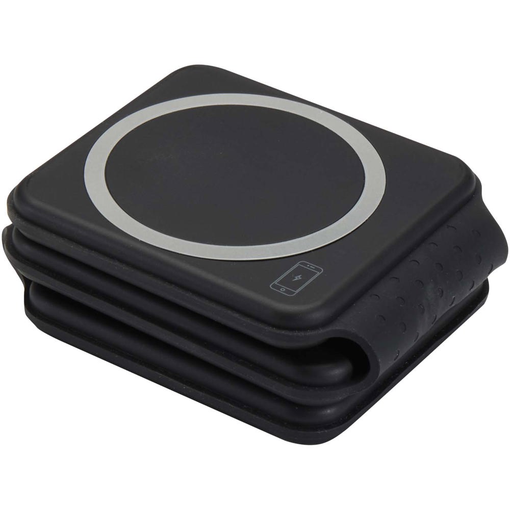 Caricabatterie wireless 3 in 1 da 15 W pieghevole in plastica riciclata Armus