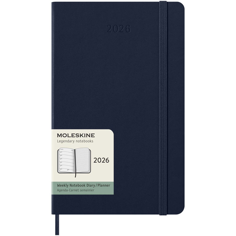 Agenda settimanale 12 mesi formato L con copertina rigida Moleskine - Zaffiro