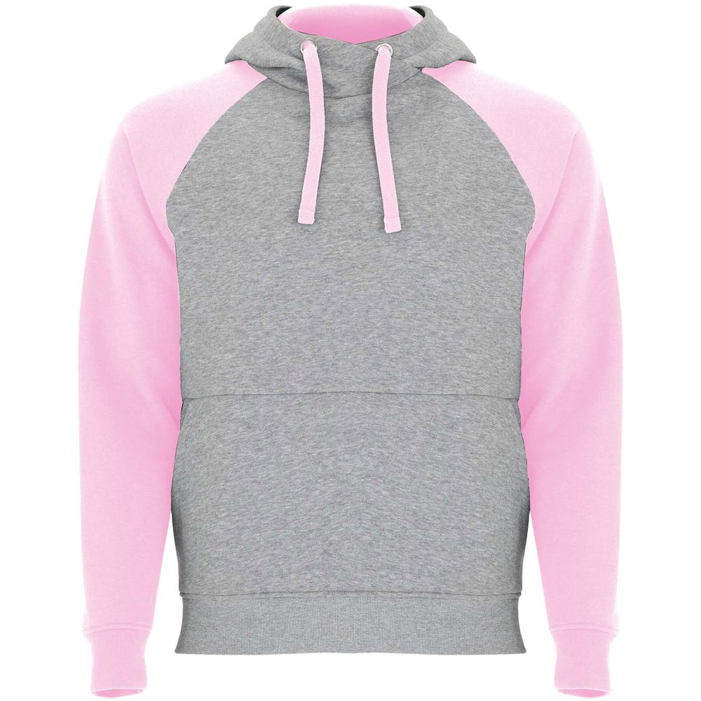 Felpa con cappuccio unisex bicolore Badet - Grigio melange, Rosa chiaro