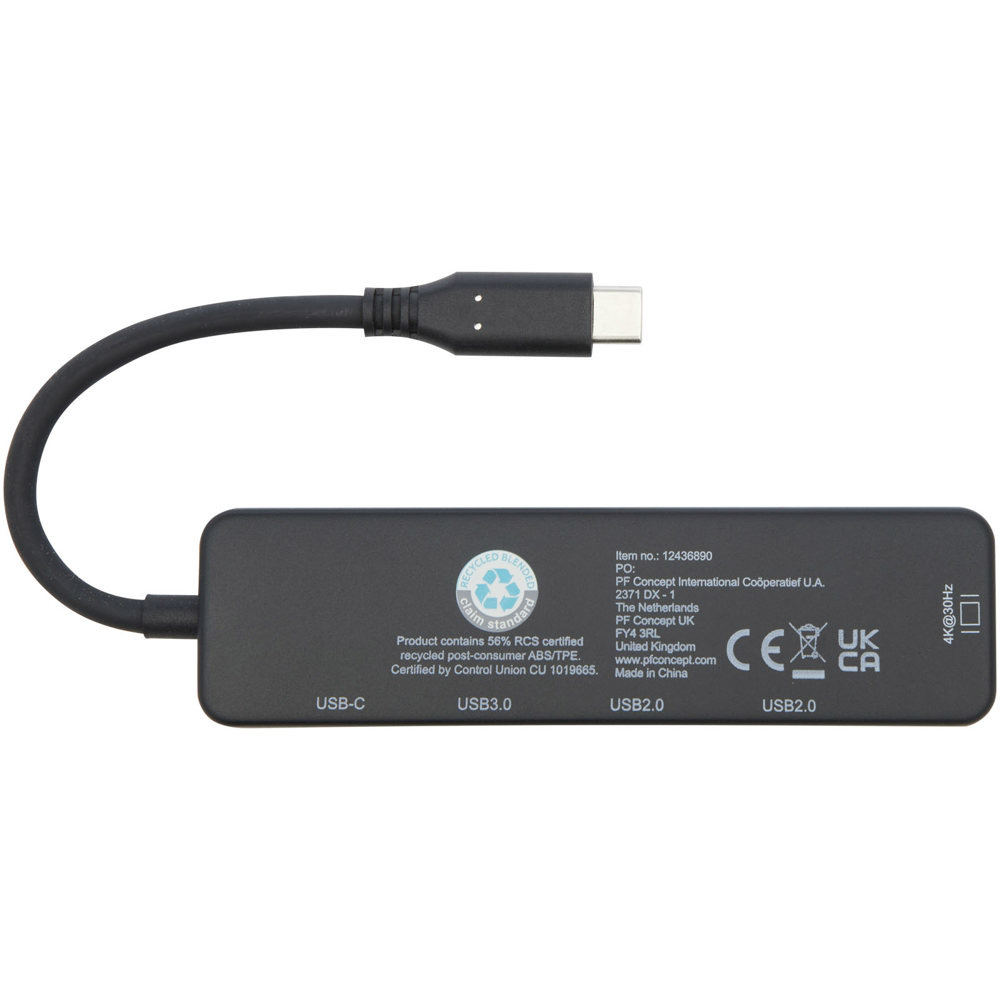 Adattatore multimediale USB 2.0-3.0 con porta HDMI in plastica riciclata certificata RCS Loop