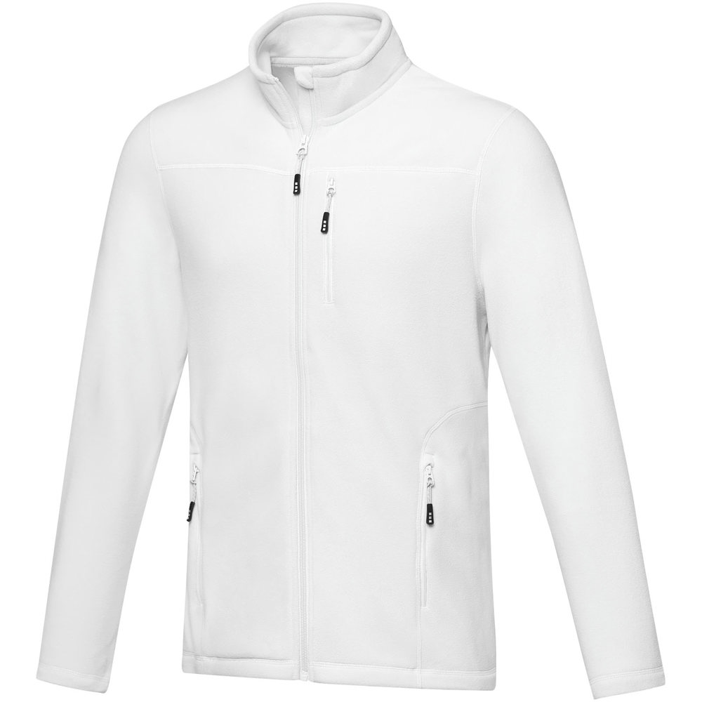 Giacca da uomo in pile con zip integrale in materiale riciclato certificato GRS Amber - Bianco