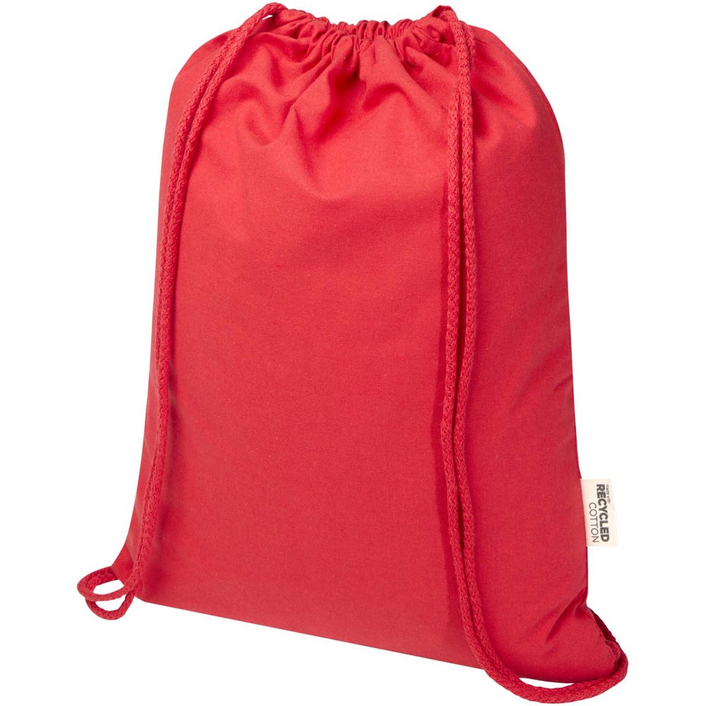 Borsa con cordoncino in materiale riciclato GRS da 140 g/m² Oregon Blend - 5L - Rosso