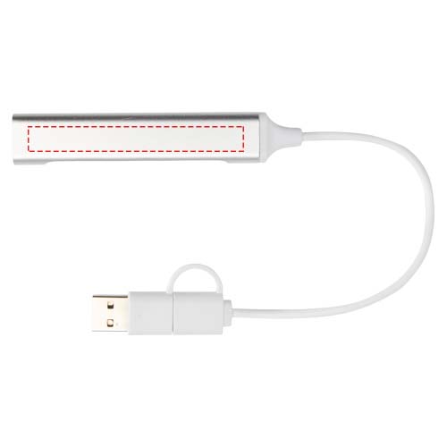 Hub USB-A e Tipo-C a 4 porte in alluminio riciclato con doppio ingresso Alkaid