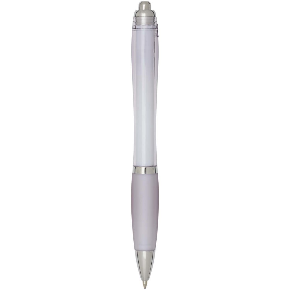  Penna a sfera in plastica riciclata certificata RCS con fusto e impugnatura colorati (inchiostro blu) Nash