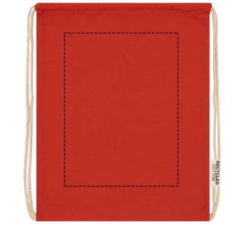Borsa con cordoncino in cotone riciclato certificato GRS da 140 g/m² Oregon
