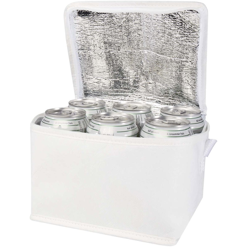 Borsa termica con capacità per 6 lattine in tessuto non tessuto riciclato certificato GRS Spectrum - 4L - Bianco