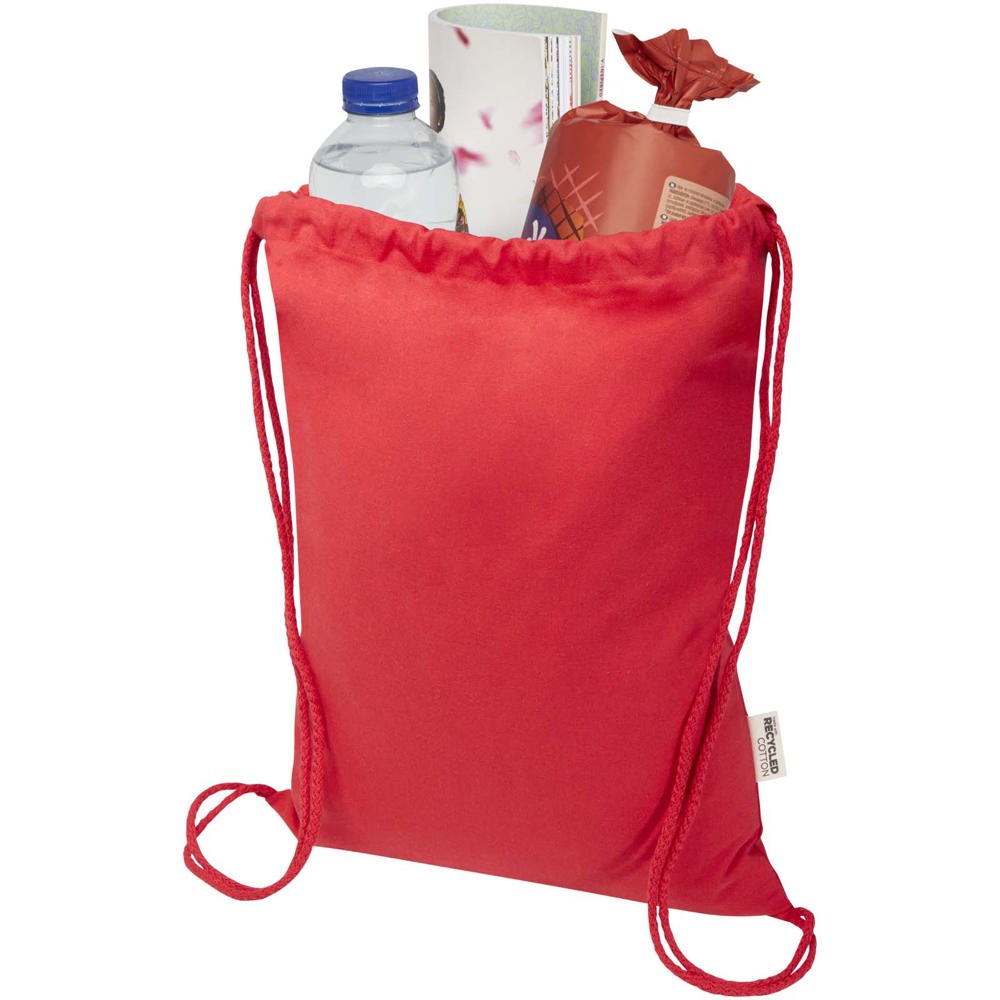 Borsa con cordoncino  in materiale riciclato GRS da 140 g/m² Oregon Blend - 5L