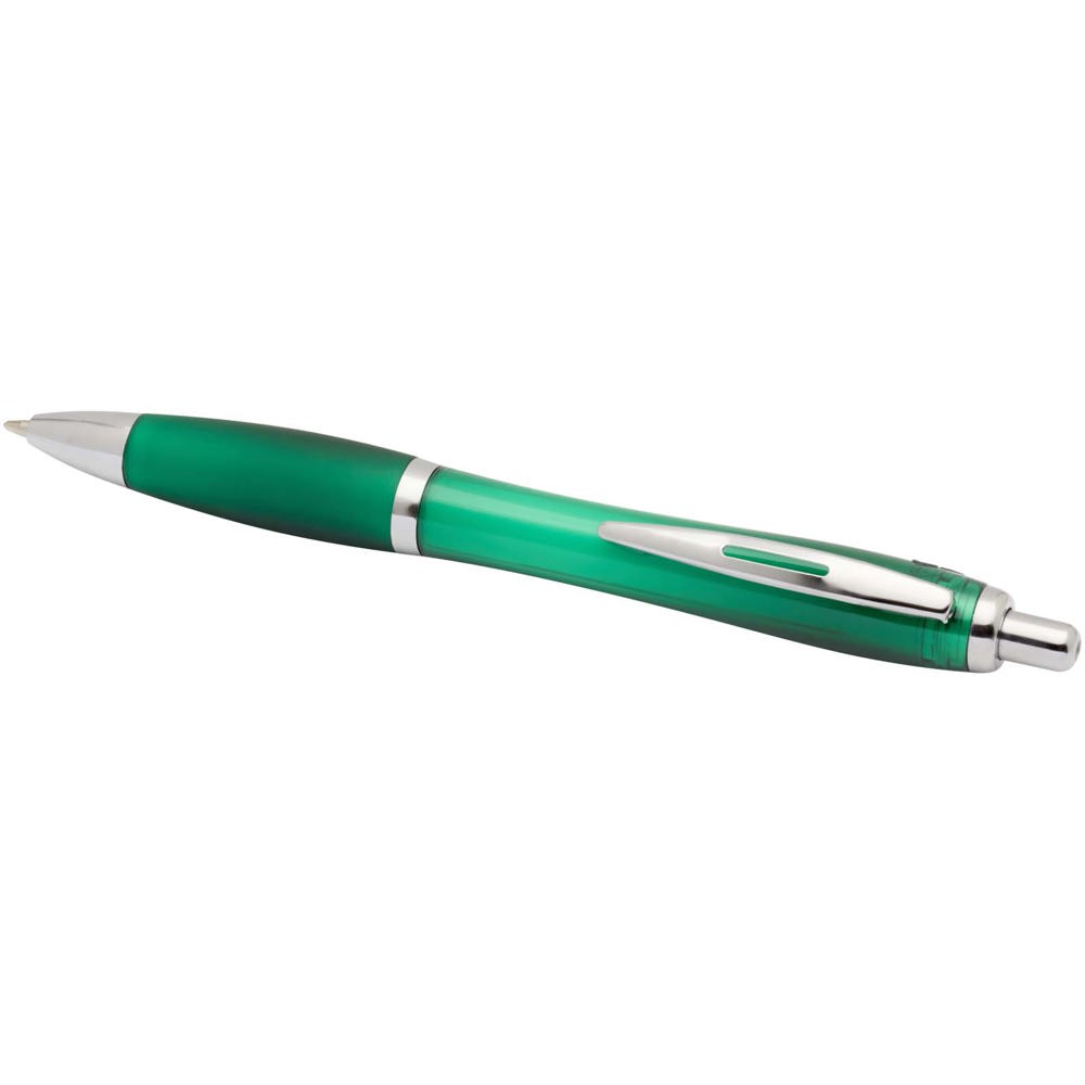  Penna a sfera in plastica riciclata certificata RCS con fusto e impugnatura colorati (inchiostro blu) Nash
