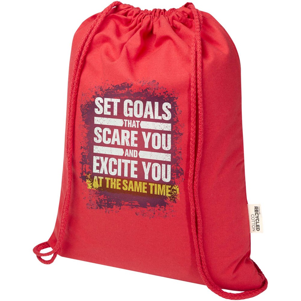 Borsa con cordoncino in materiale riciclato GRS da 180 g/m² Peru Blend - 5L