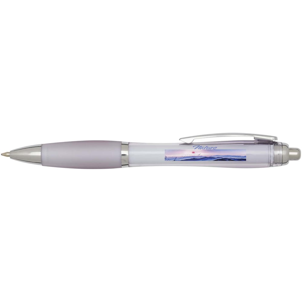  Penna a sfera in plastica riciclata certificata RCS con fusto e impugnatura colorati (inchiostro blu) Nash