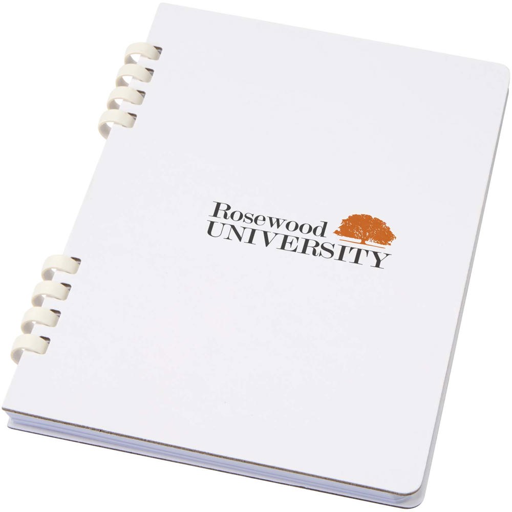 Blocco note a spirale formato A5 con copertina rigida in materiale riciclato certificato RCS Fil
